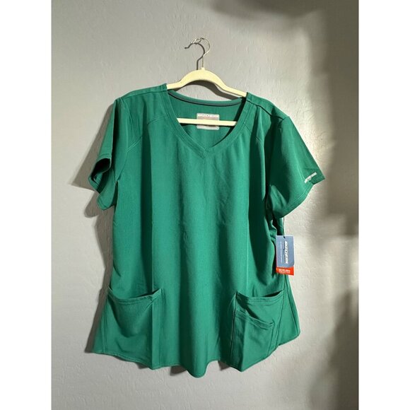 Skechers By Barco Hunter Green 3-Pocket Breeze V-Neck Scrub Top XL - Picture 1 of 7